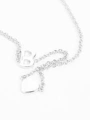Sterling Silver Asymmetric Initial Heart Necklace - Image 3 of 4