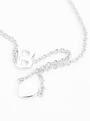 Sterling Silver Asymmetric Initial Heart Necklace - Image 4 of 4