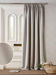 Laura Ashley Dove Grey Stephanie Thermal Lining Door  Pencil Pleat Curtain - Image 2 of 2