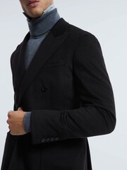 Reiss Black Bologna Atelier Cashmere Slim Fit Double Breasted Blazer - Image 4 of 8