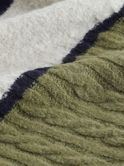 Khaki Green Stripe Gem Button Shirt Layer Jumper - Image 7 of 7