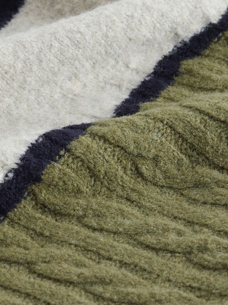 Khaki Green Stripe Gem Button Shirt Layer Jumper - Image 7 of 7