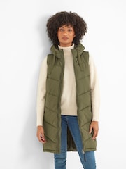 Зеленый - Tog 24 Ranskill Long Padded с капюшоном Gilet - Image 1 of 8