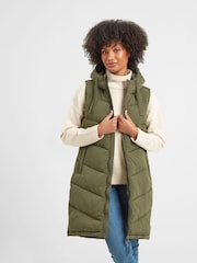 Зеленый - Tog 24 Ranskill Long Padded с капюшоном Gilet - Image 4 of 8