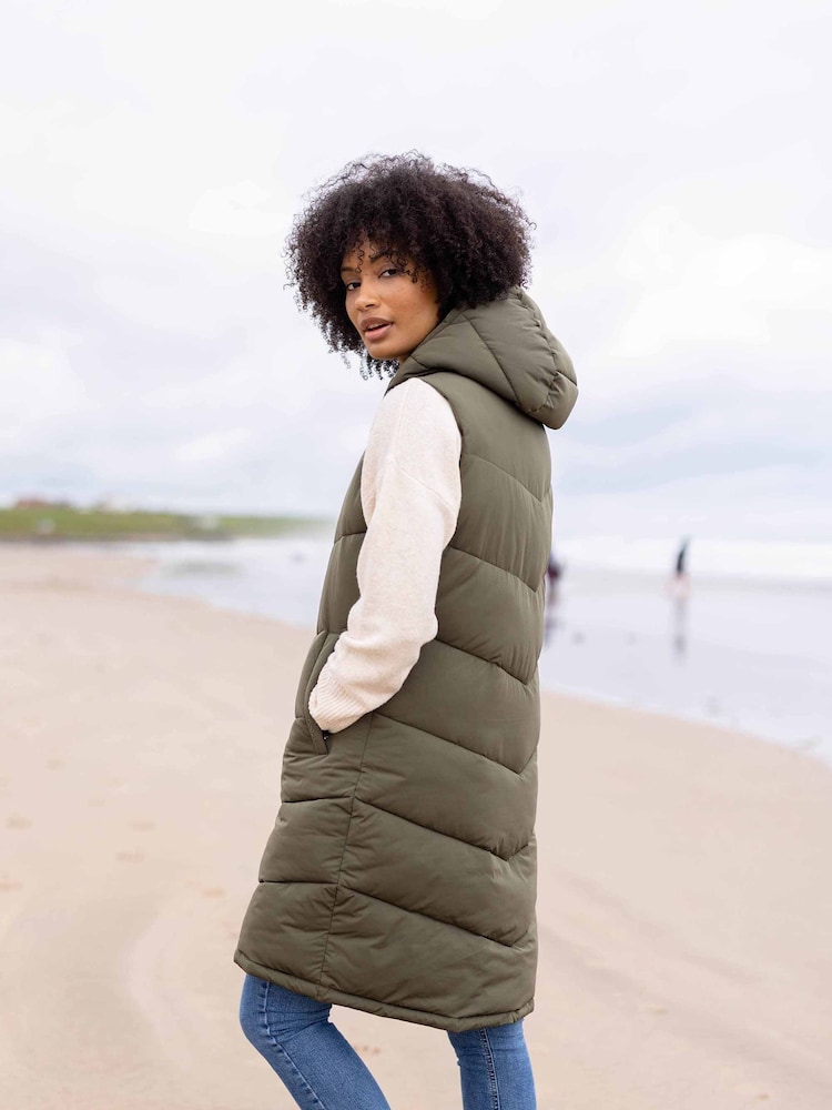 Groen - Tog 24 Ranskill Lange Gewatteerde Gilet met Capuchon - Image 5 of 8