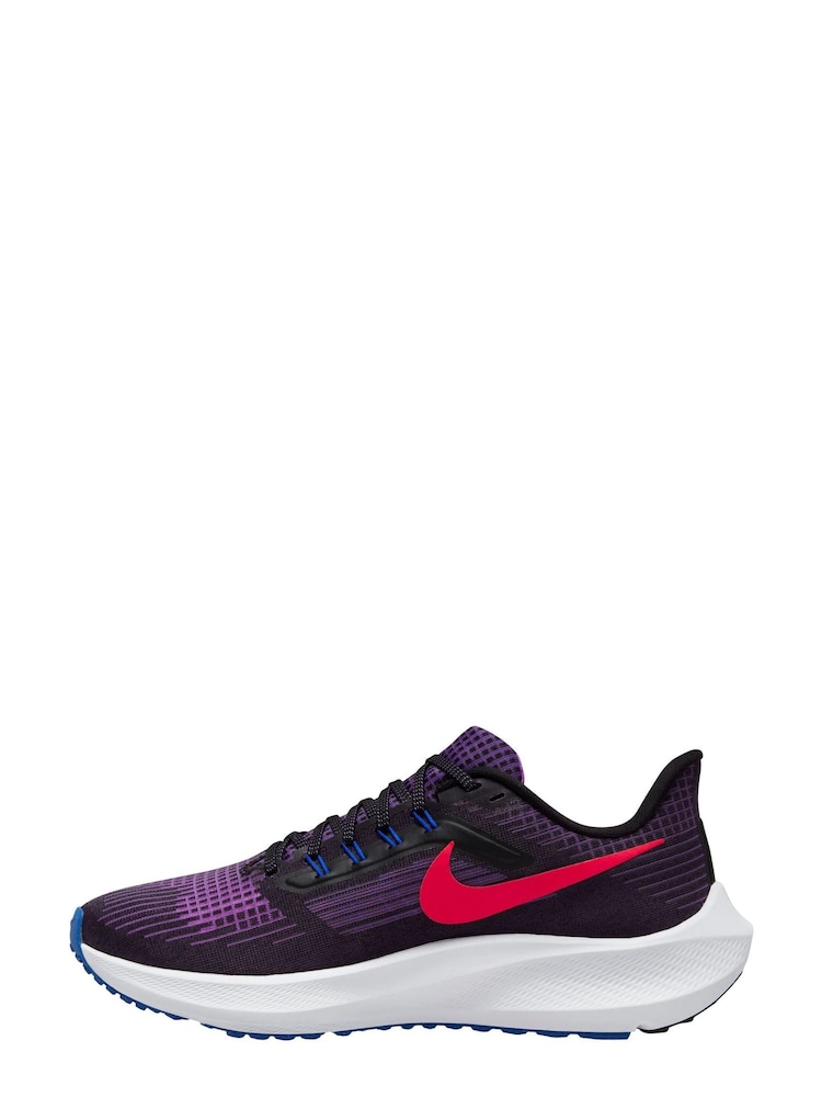 Nike Black/Purple Air Zoom Pegasus 39 Running Trainers - Image 3 of 10