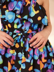 Black Print One Shoulder Dress (3-16yrs) - Image 6 of 6