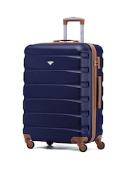 Flight Knight Navy/Tan Medium Hardcase Lightweight Check In Suitcase With 4 Wheels - Image 1 of 7