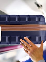 Flight Knight Navy/Tan Medium Hardcase Lightweight Check In Suitcase With 4 Wheels - Image 7 of 7