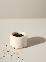 Truly White Marble And Gold Pinch Pot - Image 1 of 3
