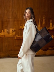 Katie Loxton Chocolate Brown Taya Woven Suedette Tote Bag - Image 2 of 10
