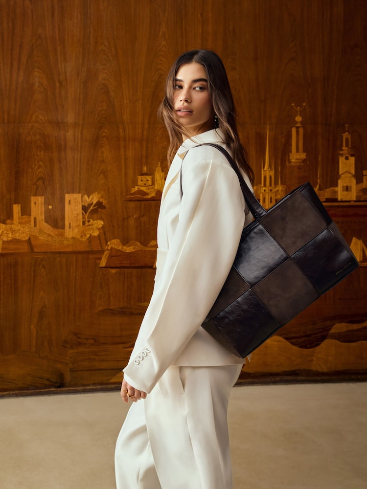 Katie Loxton Chocolate Brown Taya Woven Suedette Tote Bag - Image 2 of 10 Katie Loxton Chocolate Brown Taya Woven Suedette Tote Bag - Image 2 of 10