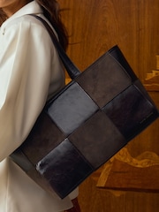 Katie Loxton Chocolate Brown Taya Woven Suedette Tote Bag - Image 3 of 10