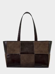 Katie Loxton Chocolate Brown Taya Woven Suedette Tote Bag - Image 8 of 10