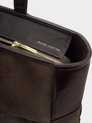 Katie Loxton Chocolate Brown Taya Woven Suedette Tote Bag - Image 9 of 10