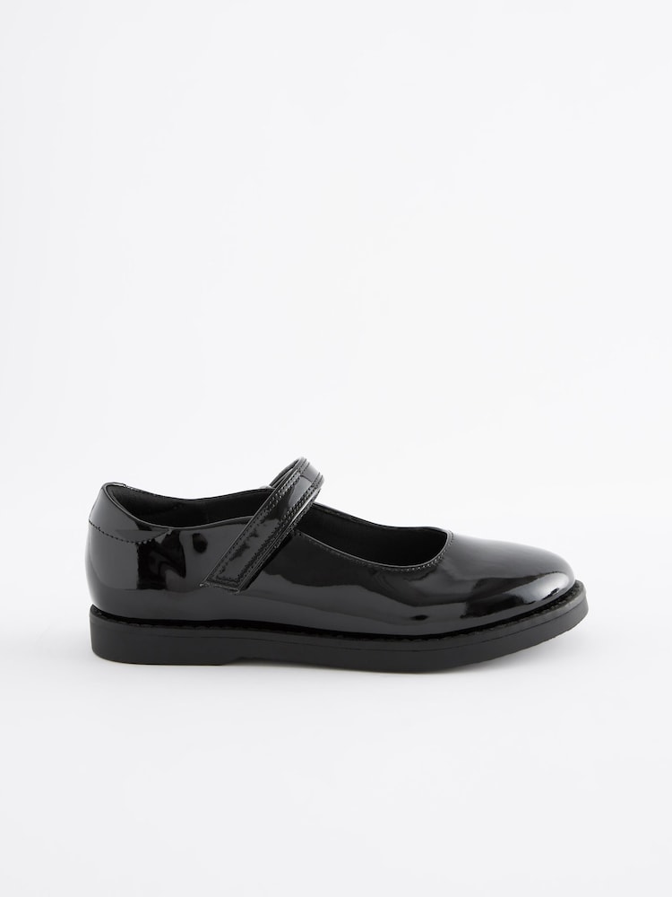 Black Patent School Mary Jane Crepe Sole Shoes - Image 2 of 7