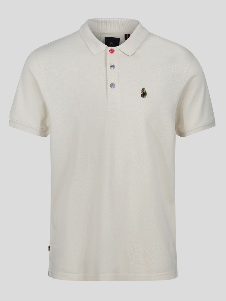 Luke 1977 Cream 100% Cotton New Mead Butter Polo Shirt - Image 1 of 4