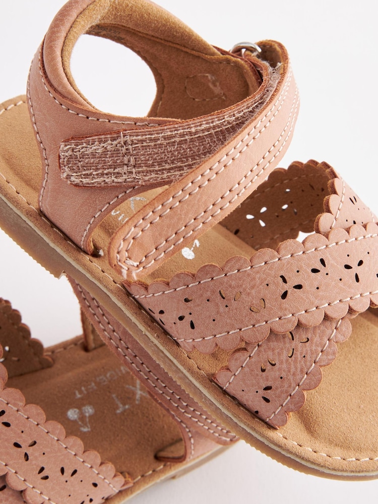 Tan Brown Standard Fit (F) Cross Strap Sandals - Image 7 of 7