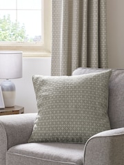 Grey Mini Geometric Embroidered Cushion - Image 1 of 4