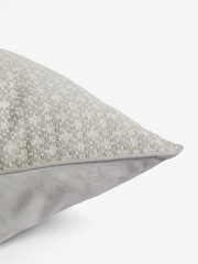 Grey Mini Geometric Embroidered Cushion - Image 2 of 4