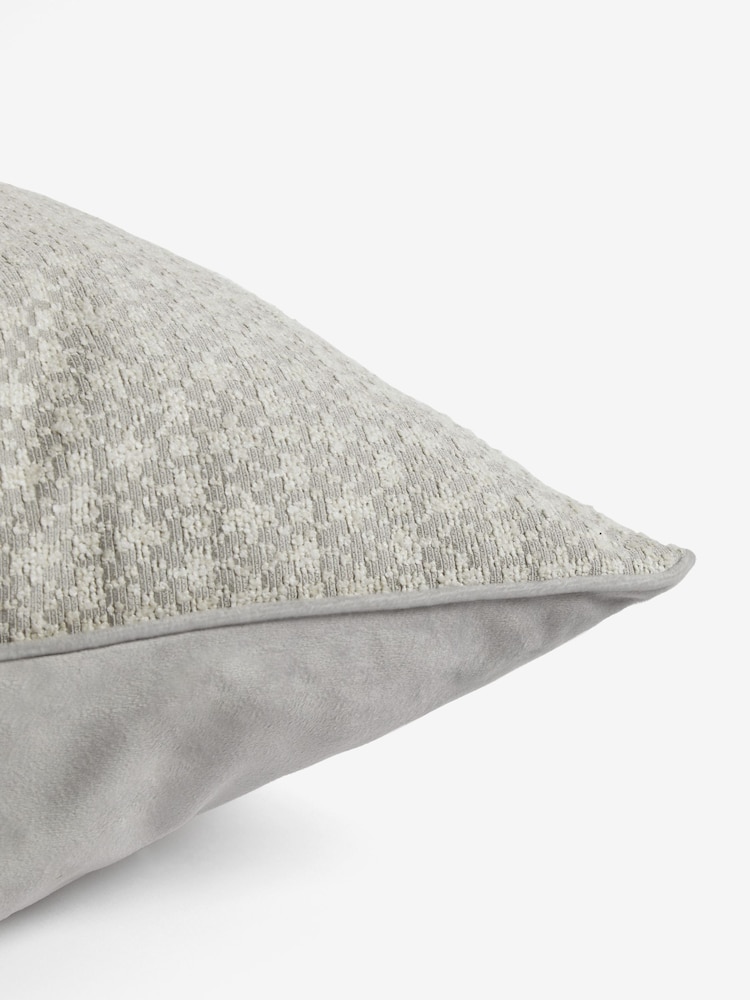 Grey Mini Geometric Embroidered Cushion - Image 2 of 4