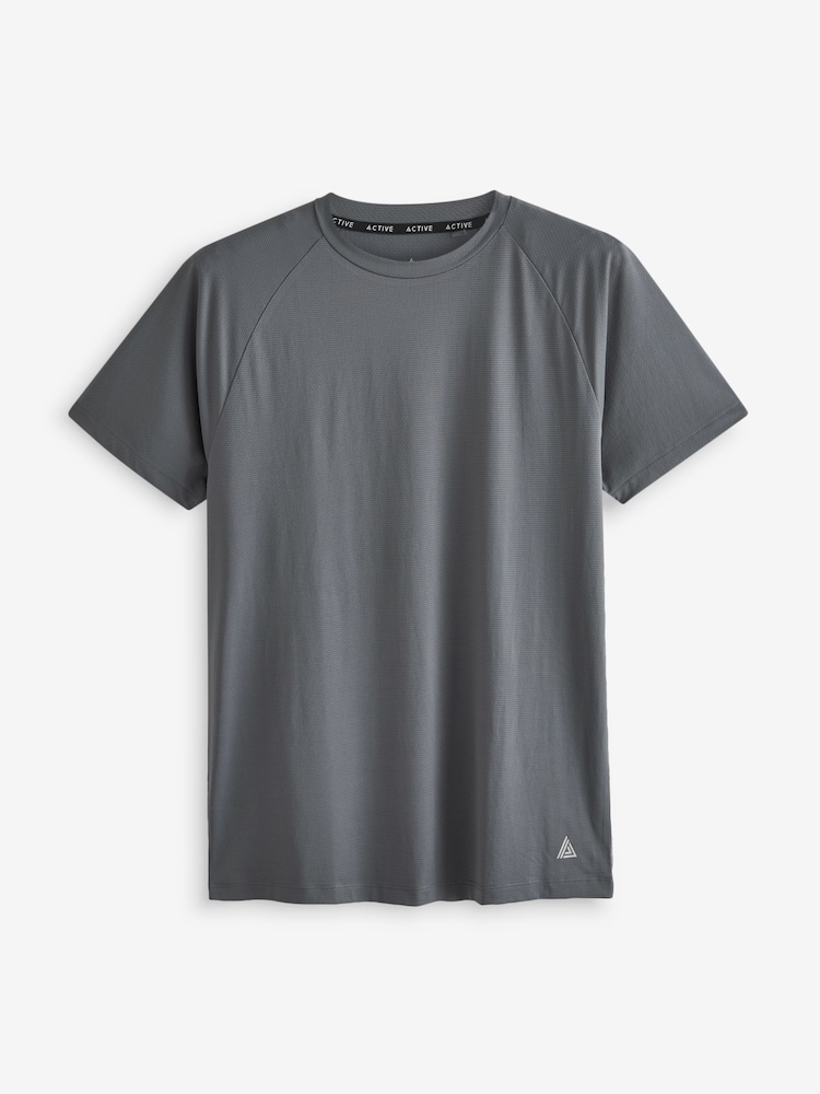 Gris foncé - T-shirt d’entraînement texturé Active Gym - Image 6 of 8