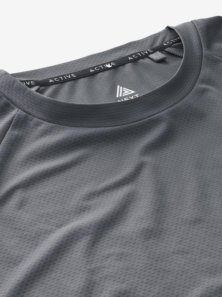 Gris foncé - T-shirt d’entraînement texturé Active Gym - Image 7 of 8