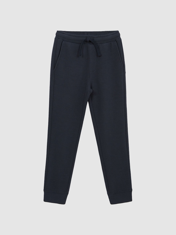 Reiss Airforce Blue Clyde Senior Ribbed Jersey Joggers - Image 2 of 5