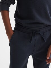 Reiss Airforce Blue Clyde Senior Ribbed Jersey Joggers - Image 4 of 5