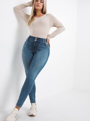 Simply Be Blue Dream Sculpt Skinny Jeans - Image 1 of 4