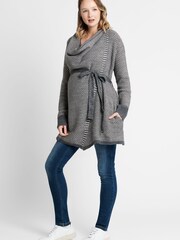 JoJo Maman Bébé Charcoal Drape Maternity & Nursing Cardigan - Image 2 of 2