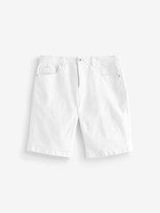 White Slim Stretch Denim Shorts - Image 2 of 4