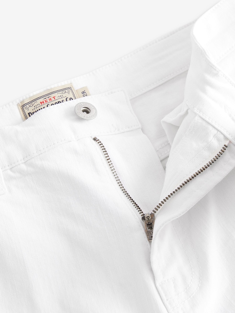 White Slim Stretch Denim Shorts - Image 3 of 4