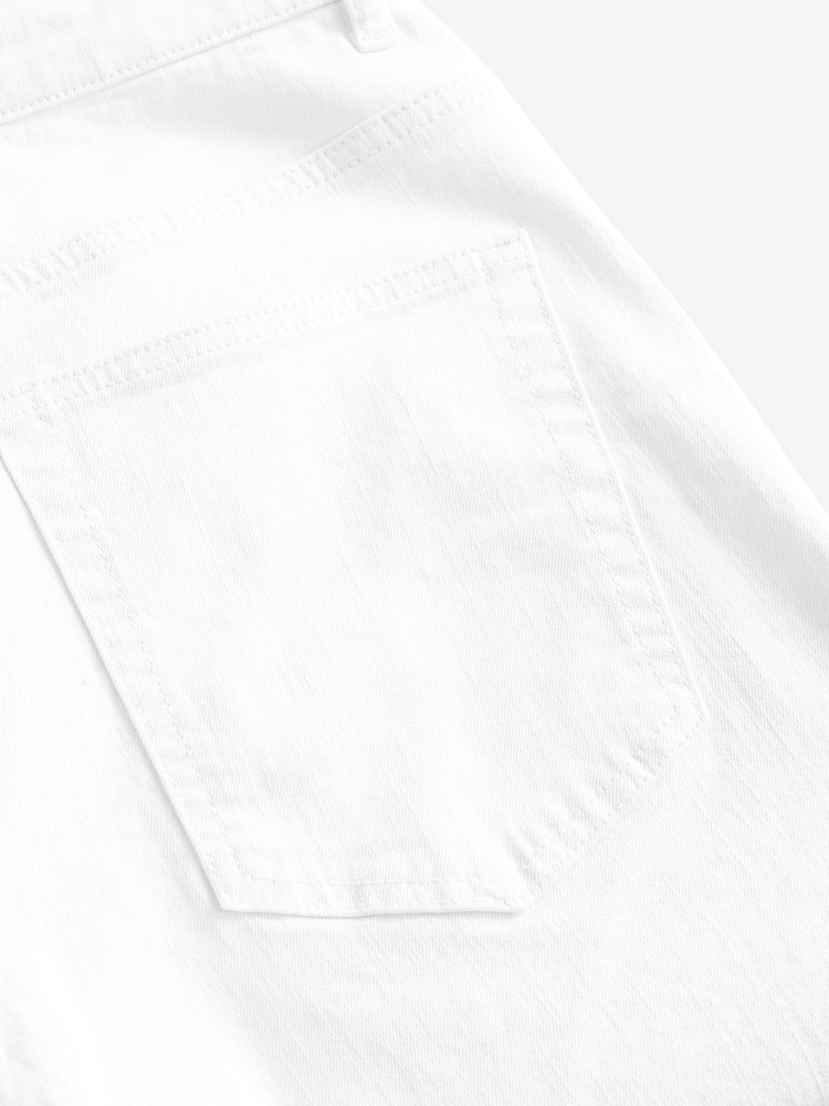 White Slim Stretch Denim Shorts - Image 4 of 4