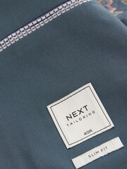 Blue Slim Cotton Stretch Blazer - Image 10 of 11