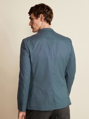 Blue Slim Cotton Stretch Blazer - Image 3 of 11