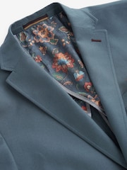 Blue Slim Cotton Stretch Blazer - Image 8 of 11