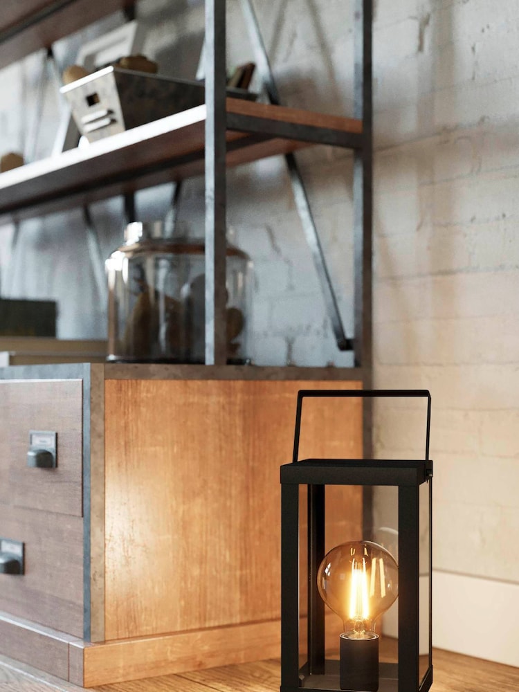 Eglo Black Bradford 1 Light Lantern Table Lamp - Image 1 of 4