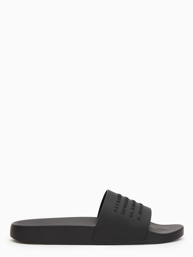 AllSaints Black Renegade Sliders - Image 1 of 1 AllSaints Black Renegade Sliders - Image 1 of 1