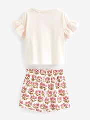 Pink/White Floral Short Pyjamas 2 Pack (3-16yrs) - Image 4 of 4