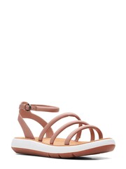 Clarks Red Leather Jemsa Style Sandals - Image 3 of 7