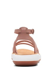 Clarks Red Leather Jemsa Style Sandals - Image 6 of 7