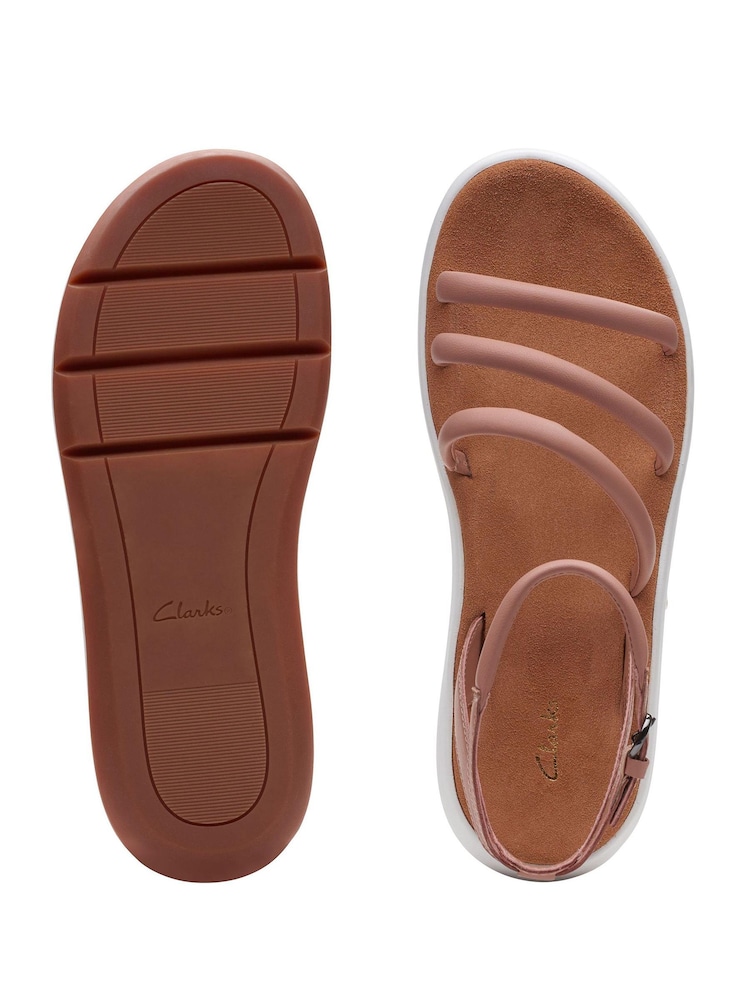 Clarks Red Leather Jemsa Style Sandals - Image 7 of 7