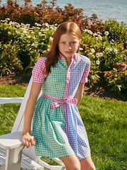 Modré dievčenské kárované šaty s krátkym rukávom a logom Polo Ralph Lauren - Image 2 of 7
