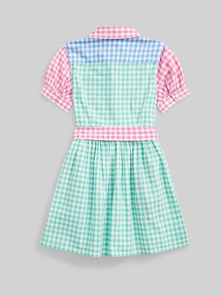 Modré dievčenské kárované šaty s krátkym rukávom a logom Polo Ralph Lauren - Image 7 of 7