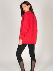 Pineapple Red Womens Oversized Diamanté Logo Monster Sweater - Image 2 of 6