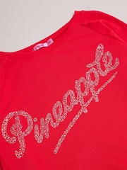 Pineapple Red Womens Oversized Diamanté Logo Monster Sweater - Image 6 of 6