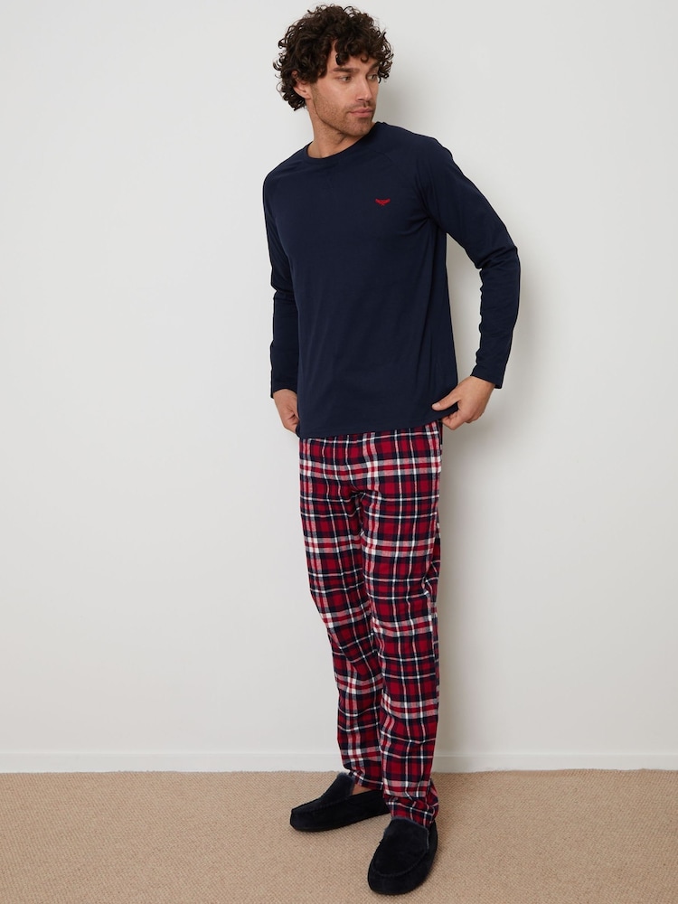 Threadbare Dark Blue Blend Long Sleeve Pyjamas Set - Image 1 of 8