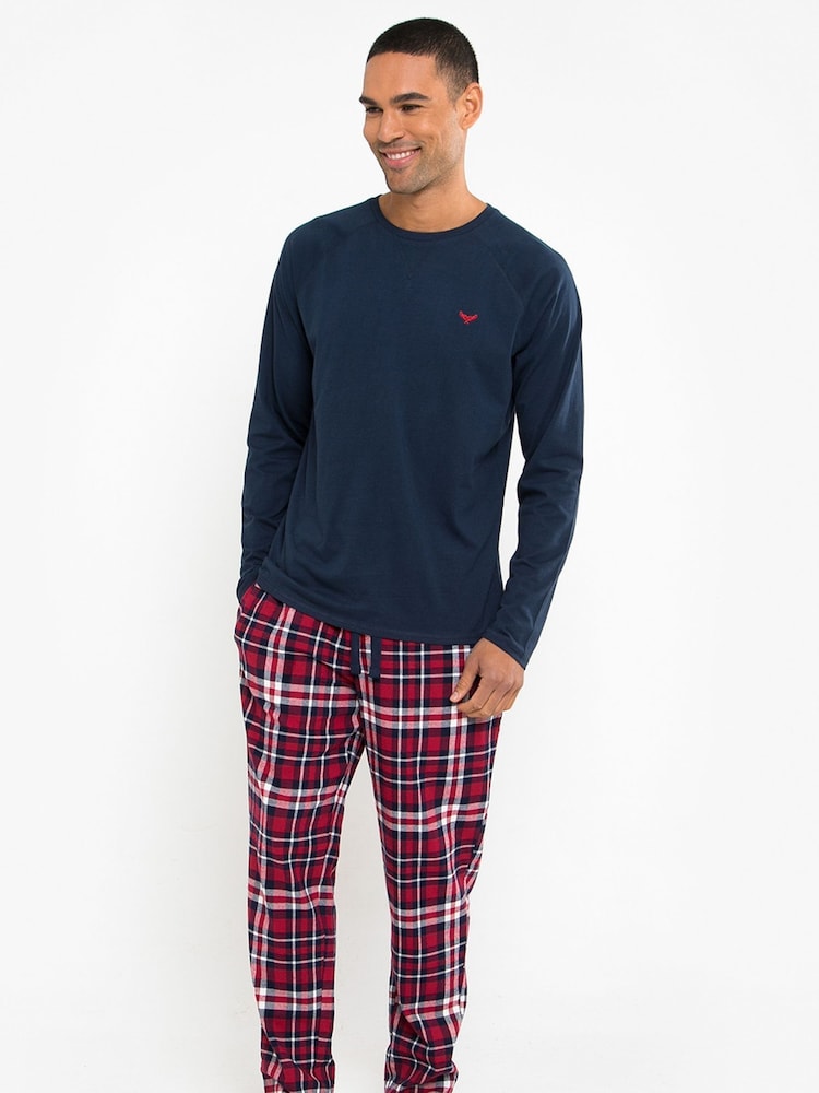 Threadbare Dark Blue Blend Long Sleeve Pyjamas Set - Image 5 of 8