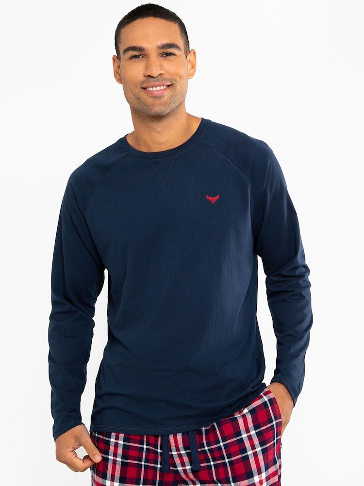 Threadbare Dark Blue Blend Long Sleeve Pyjamas Set - Image 7 of 8